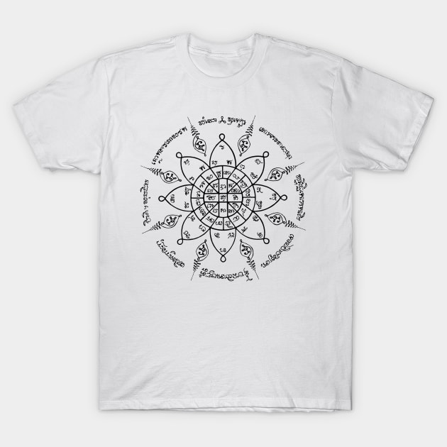 Sak Yant Flower (ligth colors) T-Shirt by Neyc Design